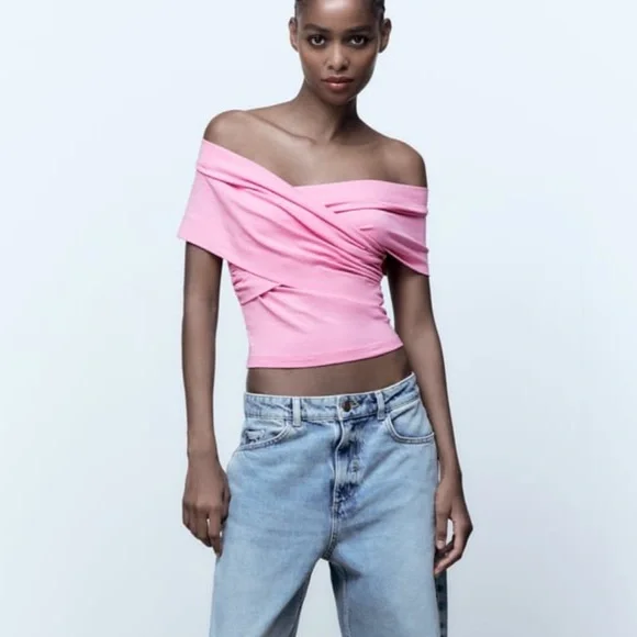 Zara wrap top pastel pink - Picture 7 of 13